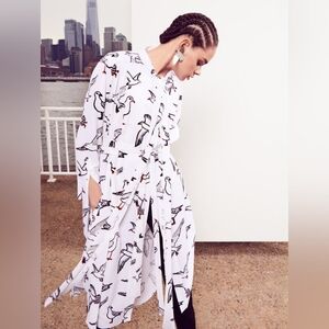 ❤️BUY2️⃣GET1️⃣🩷♧FREE$2,400 OSCAR DE LA RENTA SEAGULL MIDI RUNW DRESS 2